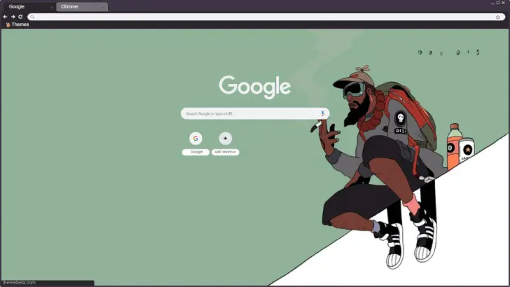 A stylish person in casual attire sits against a mint green background, holding a phone.